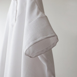 『 ドルマン幅広プルオーバー シャツ 』紗織コットンゆったりポンチョ チュニック白A92（sh132) 7枚目の画像