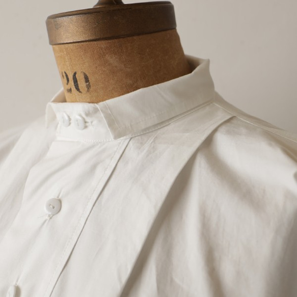 ＊ラスト１『冬の白／羊飼いシャツ オーバー シャツ ワンピース』コットン１００％R77(dr228) 5枚目の画像