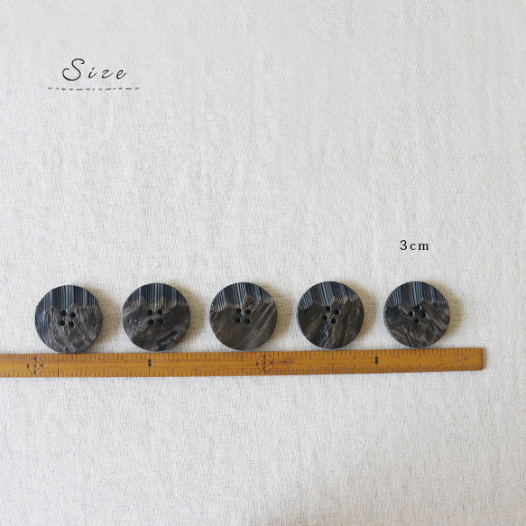 最終ＳＡＬＥ　５個SET　水牛の角 でつくる 飾り ボタン anvai ２つ穴 手芸 ハンドメイド M79A 6枚目の画像