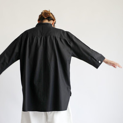 ＳＡＬＥ『燕尾裾スキッパー襟スモック オーバーシャツ』オックスフォード コットン１００％VネックH77（sh359) 6枚目の画像