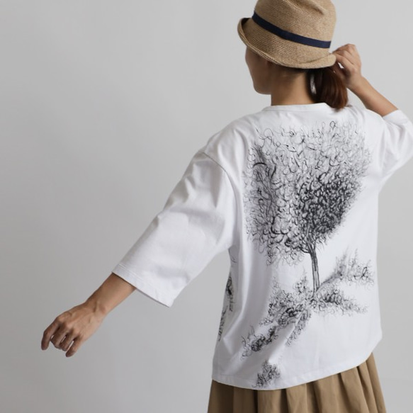 ラスト１●週末限定ＳＡＬＥ●『手描きART衣×女前Ｔシャツ カットソー』度詰 天竺コットン１００％TシャツH90B 4枚目の画像