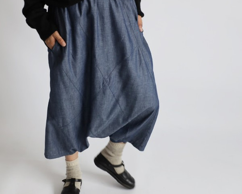 サルエルパンツ パッチワークデザイン パッチワークサルエルパンツ - 49BOY