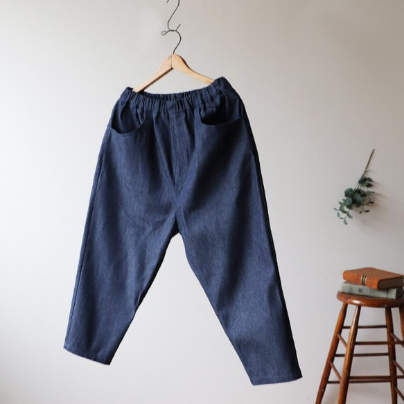 ＊パンツ祭り最終ＰＲＩＣＥ。８６cm『股上深いマニッシュ テーパード パンツ』甘織ＤＥＮＩＭデニムK61（pt190) 2枚目の画像