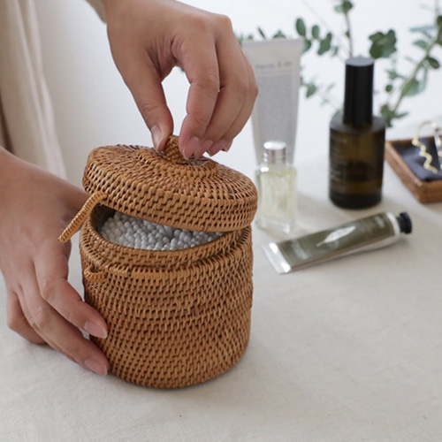 冬／クリスマスSALE アタ細工 小物入れ バスケット 綿棒入れ めん