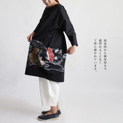 ＊冬支度ＳＡＬＥ「 三匹の和猫 日本猫 」上質コットン１００％贅沢一枚布ワンピースゆったりG11A 5枚目の画像