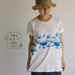 ＄夏SALE  anvai ART Tシャツ 【厚地度詰め天竺Cotton100％Tシャツ×手描き】 C37D 1枚目の画像