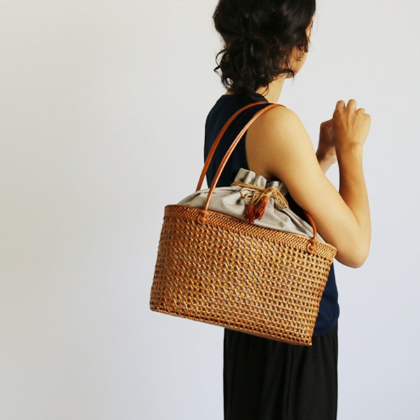 網代 【azuページ】作家作品 ショルダーバッグ【茶】夏 バッグ