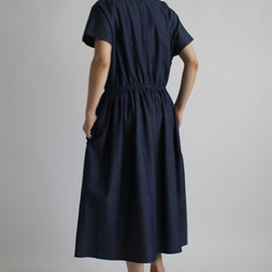 ＄ 夏SALE 甘織デニムDENIMコットン100% サマードレス ワンピース 背中ファスナーC49A 7枚目の画像