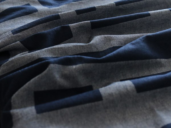 ＄オリジナル手捺染（てなっせん） 「石畳 文様」 夏に涼しい上質なリネンコットン贅沢 一枚布 ワンピース浴衣T29C 4枚目の画像