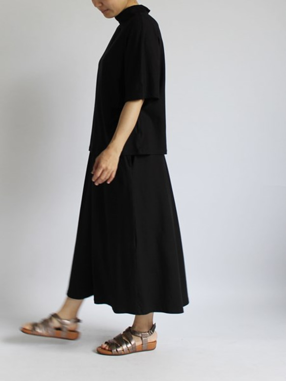 $ 夏SALE  セットアツプ 伸縮とろみカットソー生地で作るトップス＆スカート　サマードレス　透けなしT70C 6枚目の画像