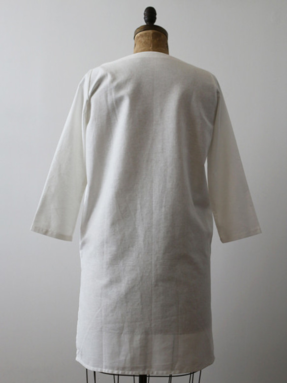最終PRICE　ガーゼ織りコットン100% オーバーシャツ ワンピース B32A 9枚目の画像