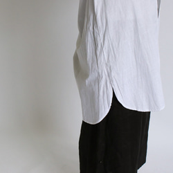 SALE コットン100％ 紗織コットン ロング シャツ長袖 前開き羽織りカーディガン  ホワイトG32A 4枚目の画像