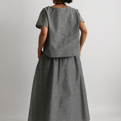 ●最終PRICE　【セット販売】リネン100%  BIGプルオーバー台形スカート セットアップG81A 2枚目の画像