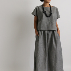 ●最終PRICE　【セット販売】リネン100%  BIGプルオーバー台形スカート セットアップG81A 8枚目の画像