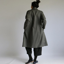 最終PRICE 秋色リネン100% ローブ襟コート羽織りコーディガン シャツ カーディガンH81C 10枚目の画像