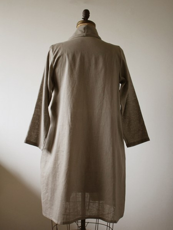 最終SALE　上質リネン100%ローブ襟　さらりと羽織るコート コーディガン  B01 8枚目の画像