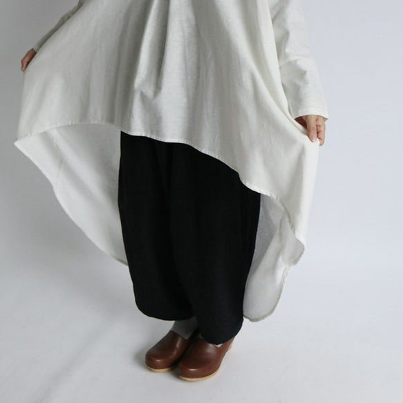 SALE 贅沢ガーゼ織り 白コットン100％ 燕尾裾 BIGオーバーシャツ ワンピース H76A 6枚目の画像