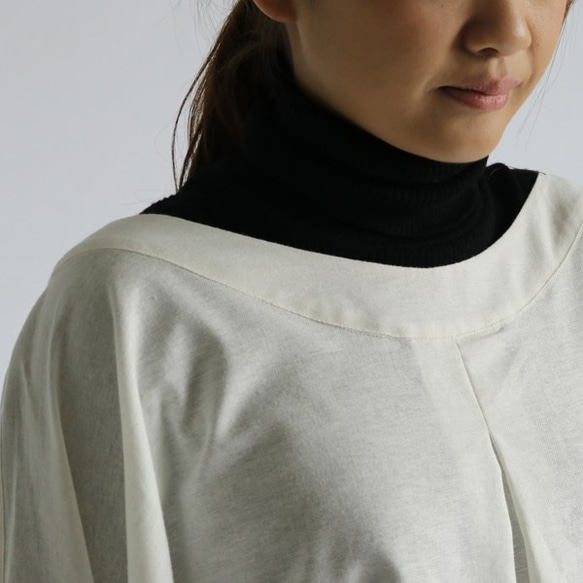 SALE 贅沢ガーゼ織り 白コットン100％ 燕尾裾 BIGオーバーシャツ ワンピース H76A 9枚目の画像