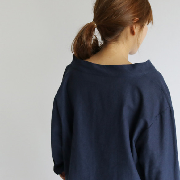 ●ガーゼのようにざっくりと織ったコットン100％生地 定番の秋色シャツ 秋ブラウス 長袖　H74D 9枚目の画像