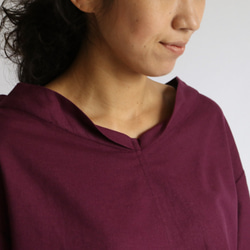 ガーゼのようにざっくりと織ったコットン100％生地 定番の秋色シャツ 秋ブラウス 長袖　H74E 4枚目の画像