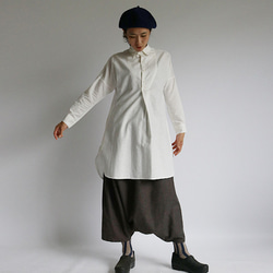 SALE 贅沢衣 ガーゼ織り コットン100％ 定番 白 ロング シャツ　H78A 8枚目の画像