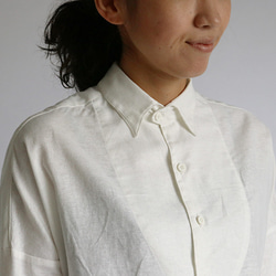 SALE 贅沢衣 ガーゼ織り コットン100％ 定番 白 ロング シャツ　H78A 10枚目の画像