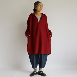 ●最終SALE　ガーゼ織り ざっくり織ったコットン100％ スキッパー　ロングシャツ　ワンピース　A01C 8枚目の画像