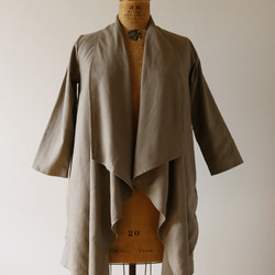 リネン100% コート 羽織り コーディガン シャツ ロング カーディガン A02C 2枚目の画像