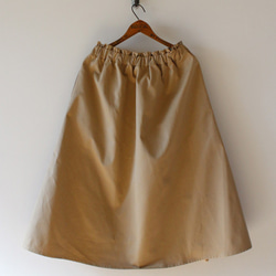 SALE　着丈80ｃｍ　飾りウエストフリル チノクロス コットン100％フレア　ギャザー スカート A77C 7枚目の画像