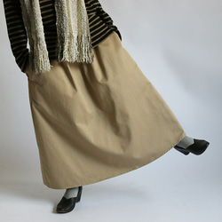 SALE　着丈80ｃｍ　飾りウエストフリル チノクロス コットン100％フレア　ギャザー スカート A77C 9枚目の画像