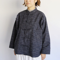 SALE　ジャガード織り模様 コットン100％ カンフージャケット 手作り花ボタン Y71B 1枚目の画像