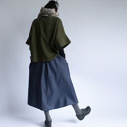 最終SALE ７９cm丈  甘織DENIM デニム フレアスカート パッチワーク スカート  F53 10枚目の画像
