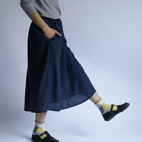 SALE 77cm丈 ガーゼ織りコットン100％フレアスカート パッチワーク