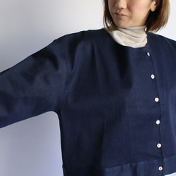 MORE SALE 伸縮ストレッチデニム生地 ジャケット 羽織り  インディゴブルー F71B 4枚目の画像