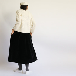 SALE　７９cm丈 大人の装い ベロア  上質な光沢 ペイズリー柄 フレアスカート F63 8枚目の画像