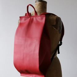 SALE 上質 シュリンクPUレザー リュック サック ペーパー バッグ（紙袋）デザイン W95A 9枚目の画像