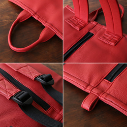 SALE 上質 シュリンクPUレザー リュック サック ペーパー バッグ（紙袋）デザイン W95A 6枚目の画像
