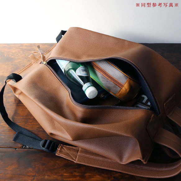 SALE 上質 シュリンクPUレザー リュック サック ペーパー バッグ（紙袋）デザイン W95A 5枚目の画像