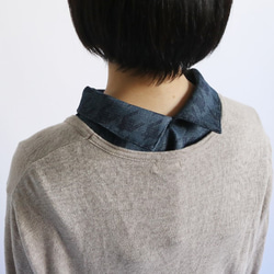 anvaiオリジナル 織り柄デニムでつくる 2way レイヤードスタイルが楽しめる 付け襟  D50C 9枚目の画像