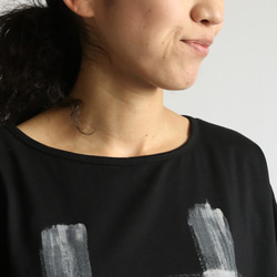 春PRICE　手描ARTワイド プルオーバー Tシャツ厚地 度詰め天竺Cotton100％カットソーR52D 10枚目の画像