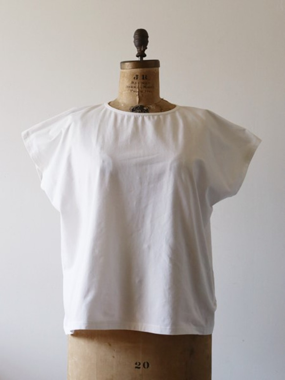 ～5/29夏準備Price　オーガニックコットン しっとりやわらか　ビック Tシャツ 透け感なし  ホワイト B74A 6枚目の画像