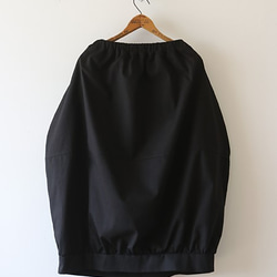最終SALE‼80cm丈ナチュラル コットン 裾ギャザーゆったりバルーン 夏のスカート ブラックB76C 7枚目の画像