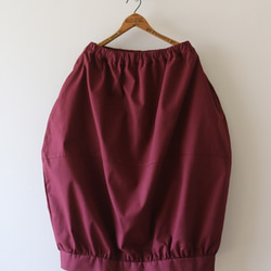 最終SALE‼  80cm丈ナチュラル コットン 裾ギャザーゆったりバルーン 秋色スカート B76D 6枚目の画像