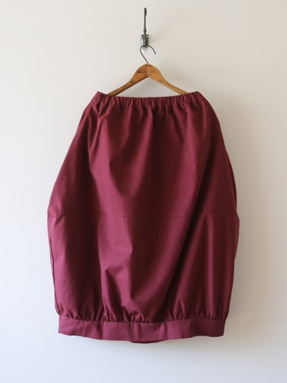 最終SALE‼  80cm丈ナチュラル コットン 裾ギャザーゆったりバルーン 秋色スカート B76D 7枚目の画像
