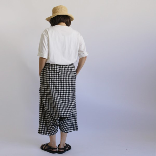 YH　美品　COOMB サルエルパン& BEAMSBOY ギンガムパンツ 最終SALE ラスト1点 83cm丈 コットン100％ 凸凹ブロック