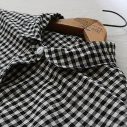 ■夏夏SALE■コットン100％黒白ブロック チェック柄 前開きロングシャツ ワンピース コート H25 7枚目の画像