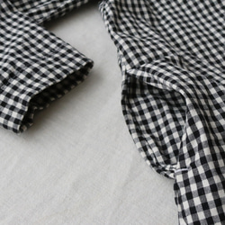 ■夏夏SALE■コットン100％黒白ブロック チェック柄 前開きロングシャツ ワンピース コート H25 8枚目の画像