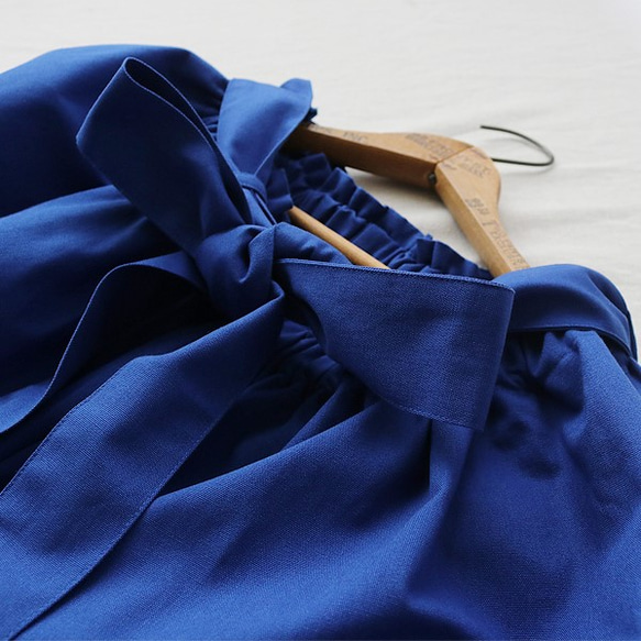●最終PRICE●８５ｃｍ丈ナチュラル コットン100％リボン 裾ギャザー夏の ボール バレル パンツ H27E 6枚目の画像