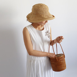 ⁑ラスト１。夏ＰＲＩＣＥ「手編む鞄」アタかごバッグ バケツ トートバッグ 巾着袋＆タッセル 着物 Z69E 9枚目の画像