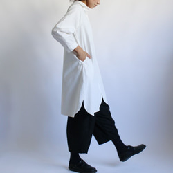 ◆秋の装いPRICE◆ラスト１点！オックスフォード コットン100％ナチュラル ロングシャツ羽織り前開きコート白H26A 6枚目の画像
